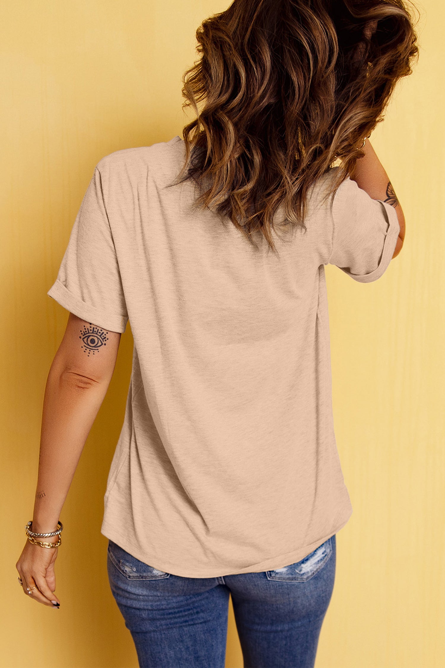 Khaki Flying Mallard Print Crew Neck T Shirt